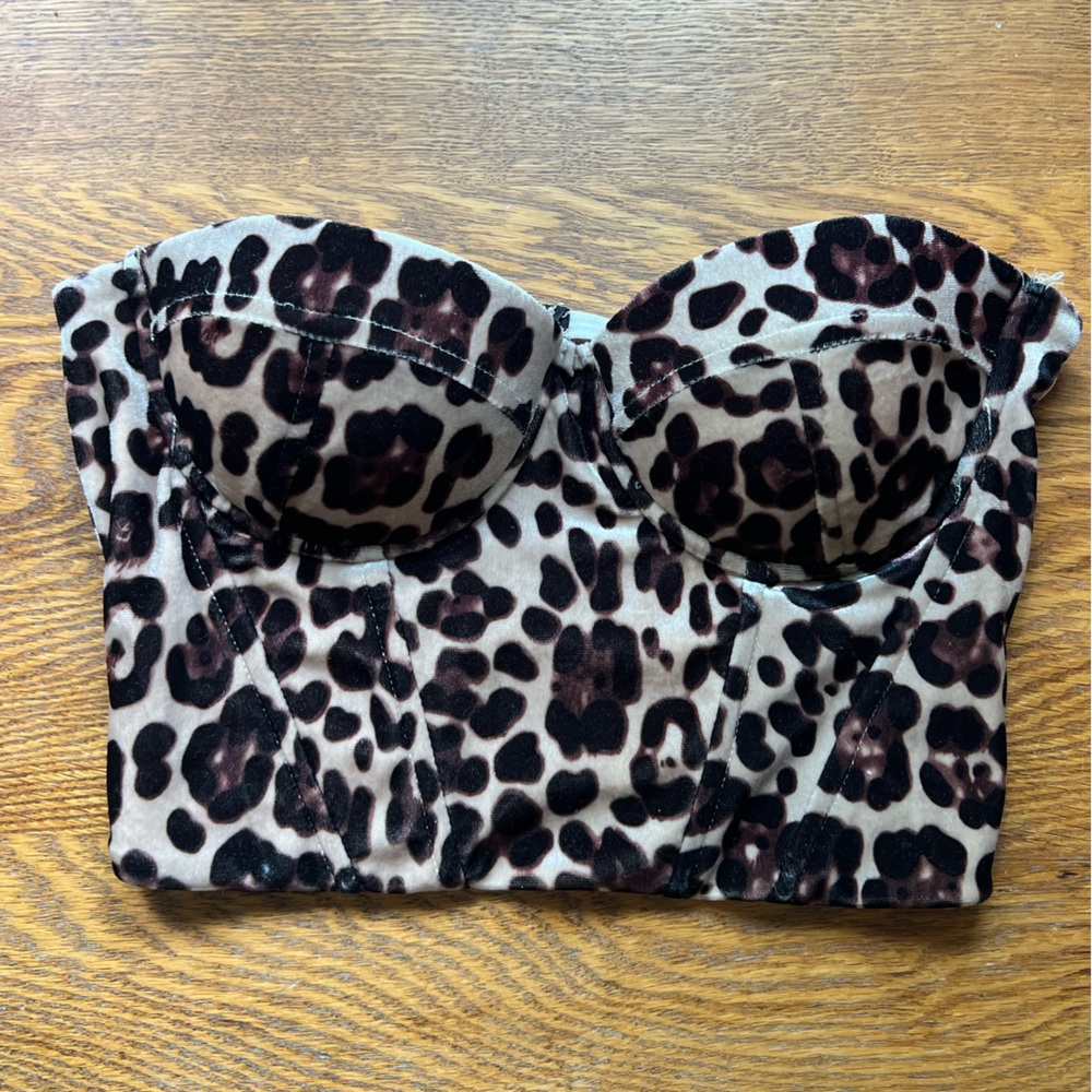 Superdown Cheetah Crop Corset